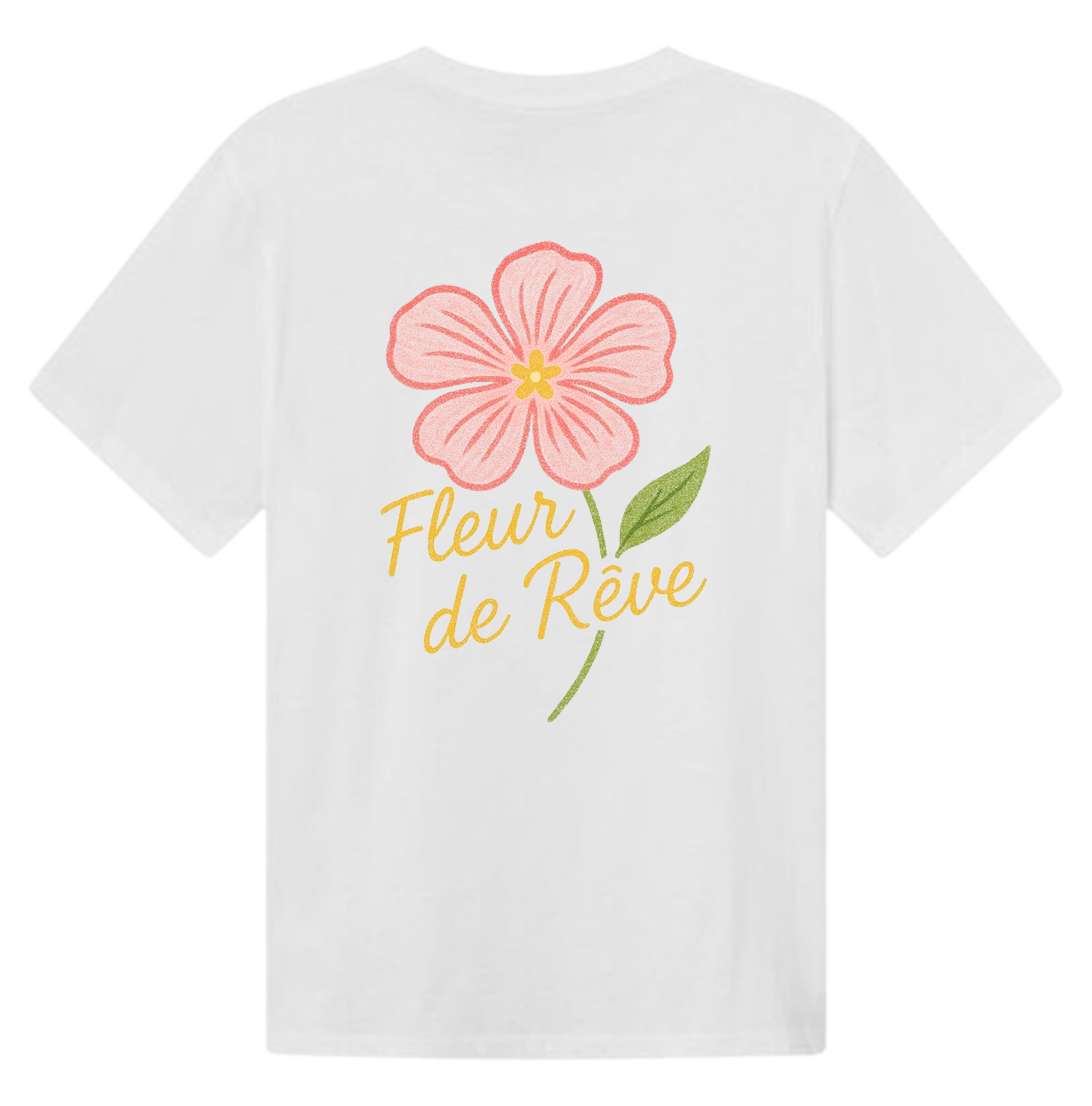 Fleur De Rêve oversized heavyweight cotton white tee flower print