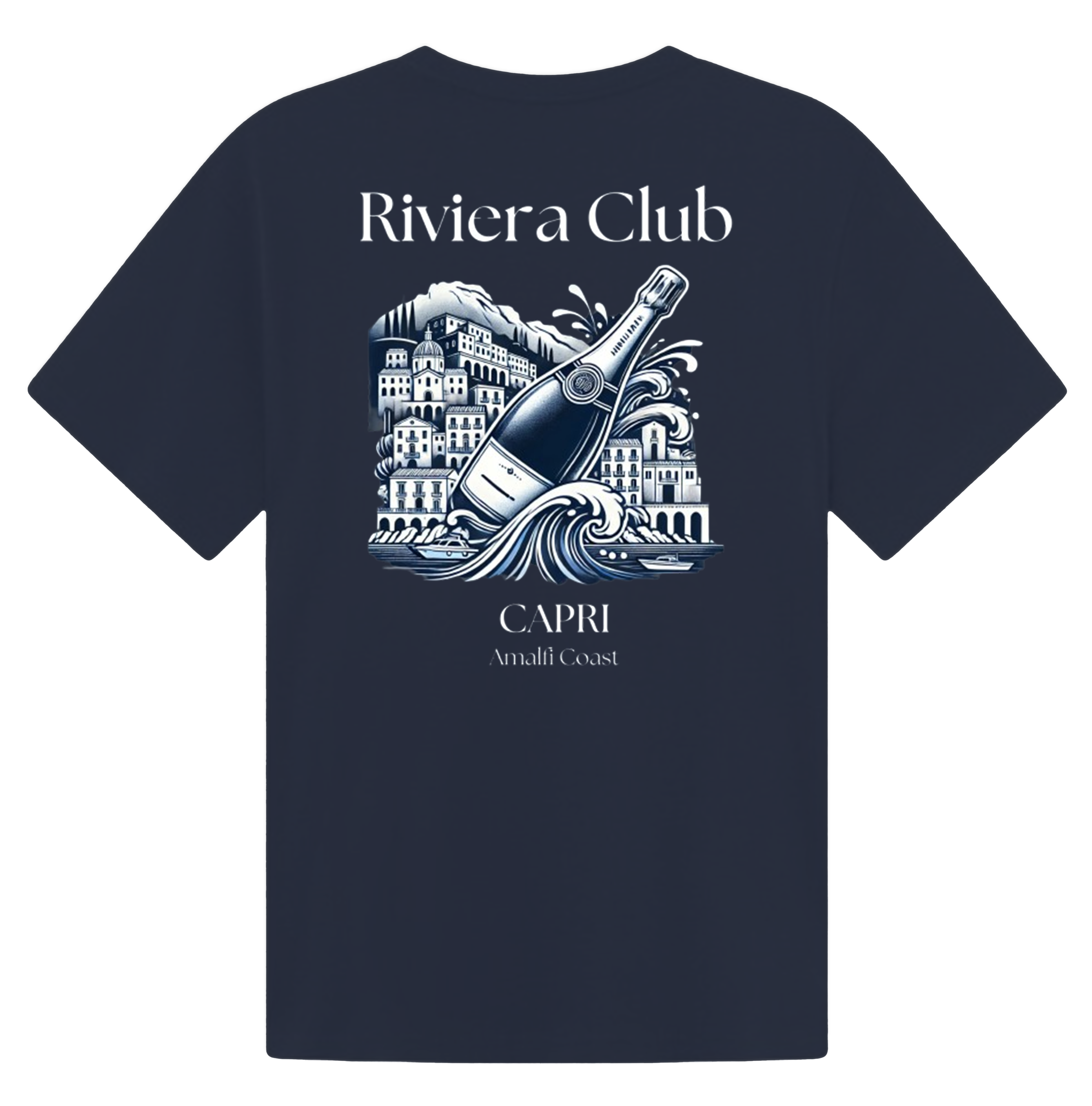 Riviera Club oversized heavyweight cotton T‑shirt blue
