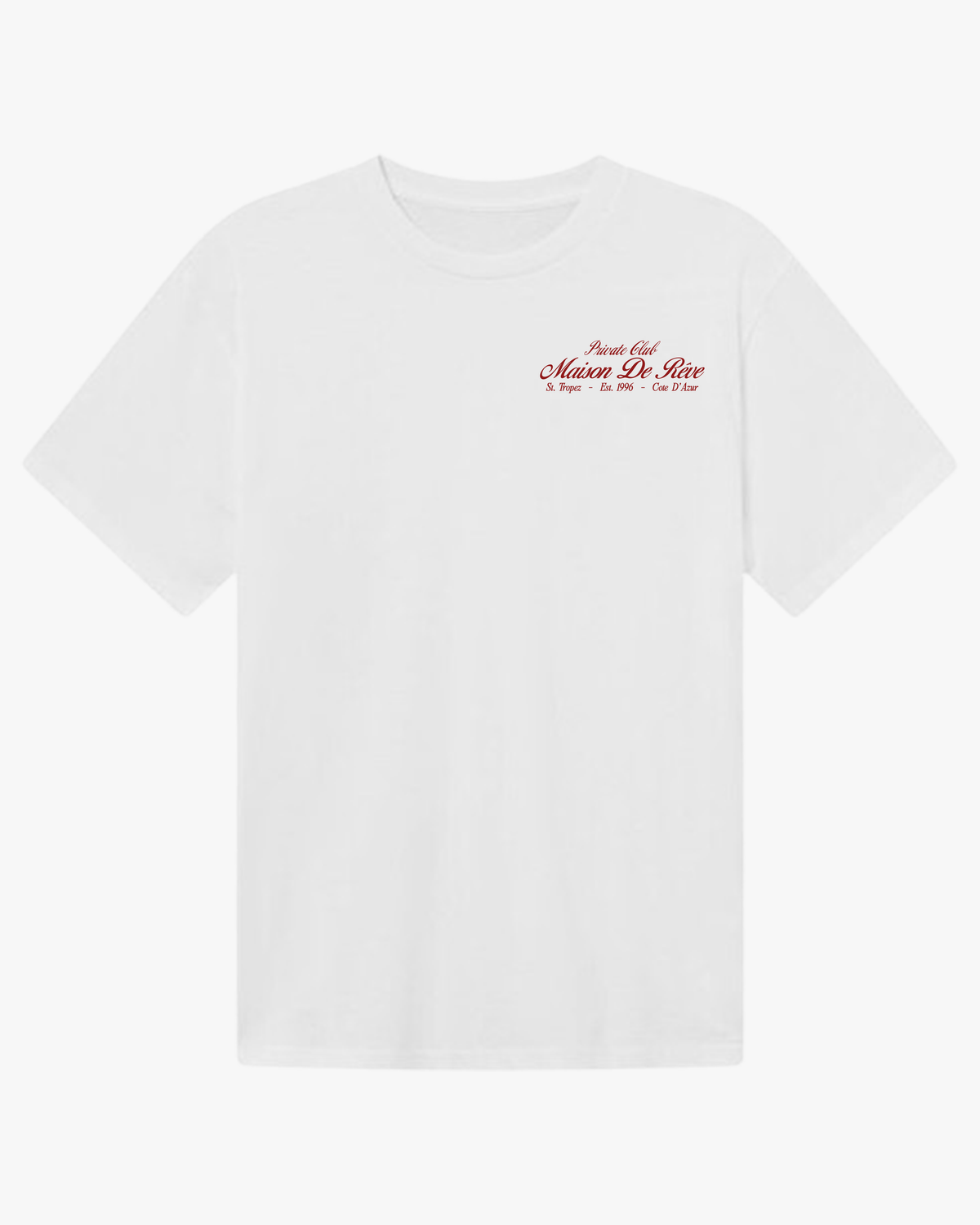 Money Wine Women oversized heavyweight cotton tee white and red