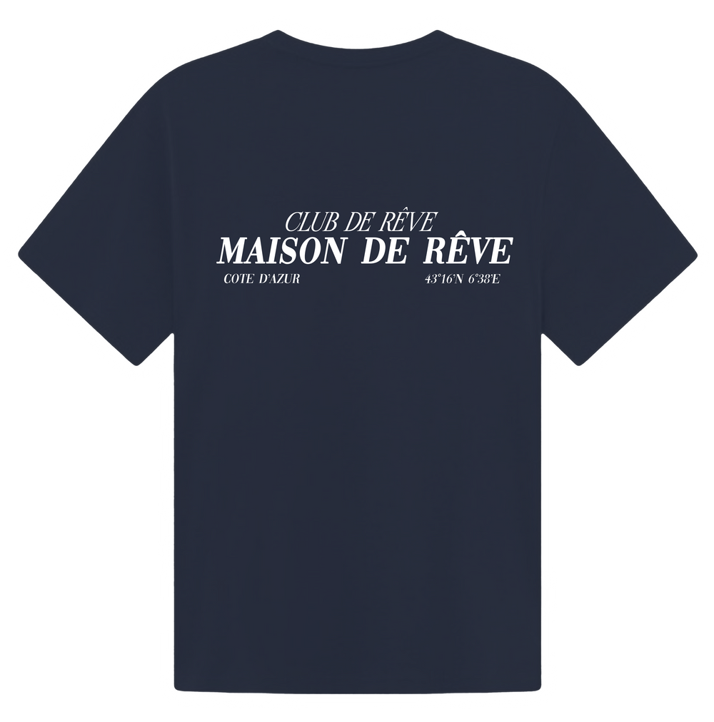 Club De Rêve oversized heavyweight cotton T‑shirt navy blue