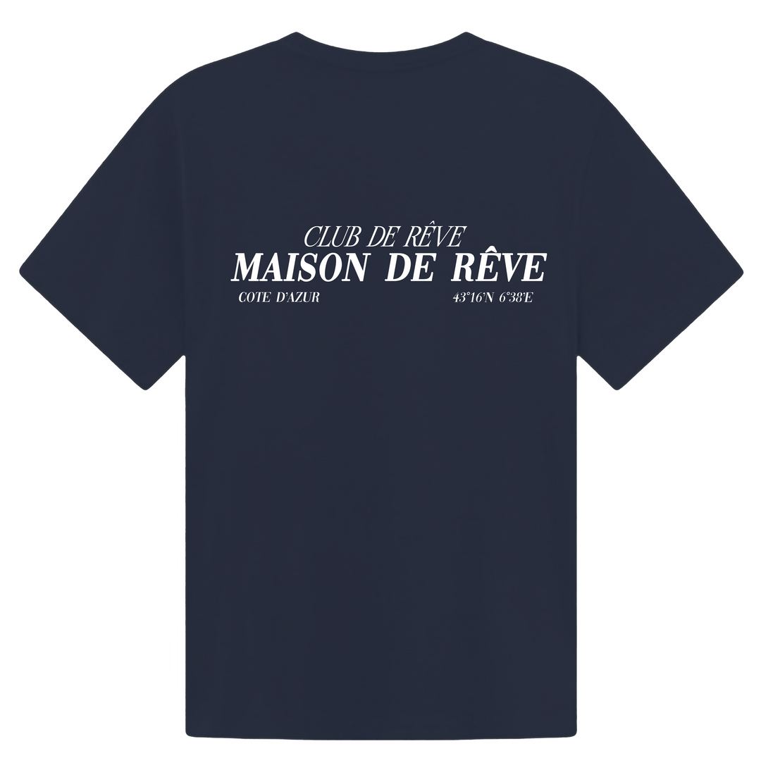 Club De Rêve oversized heavyweight cotton T‑shirt navy blue