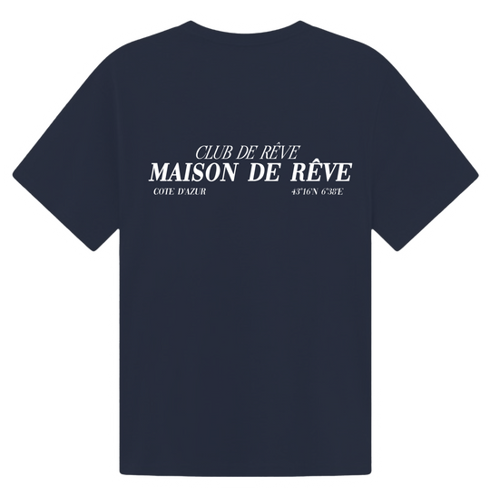 Club De Rêve oversized heavyweight cotton T‑shirt navy blue