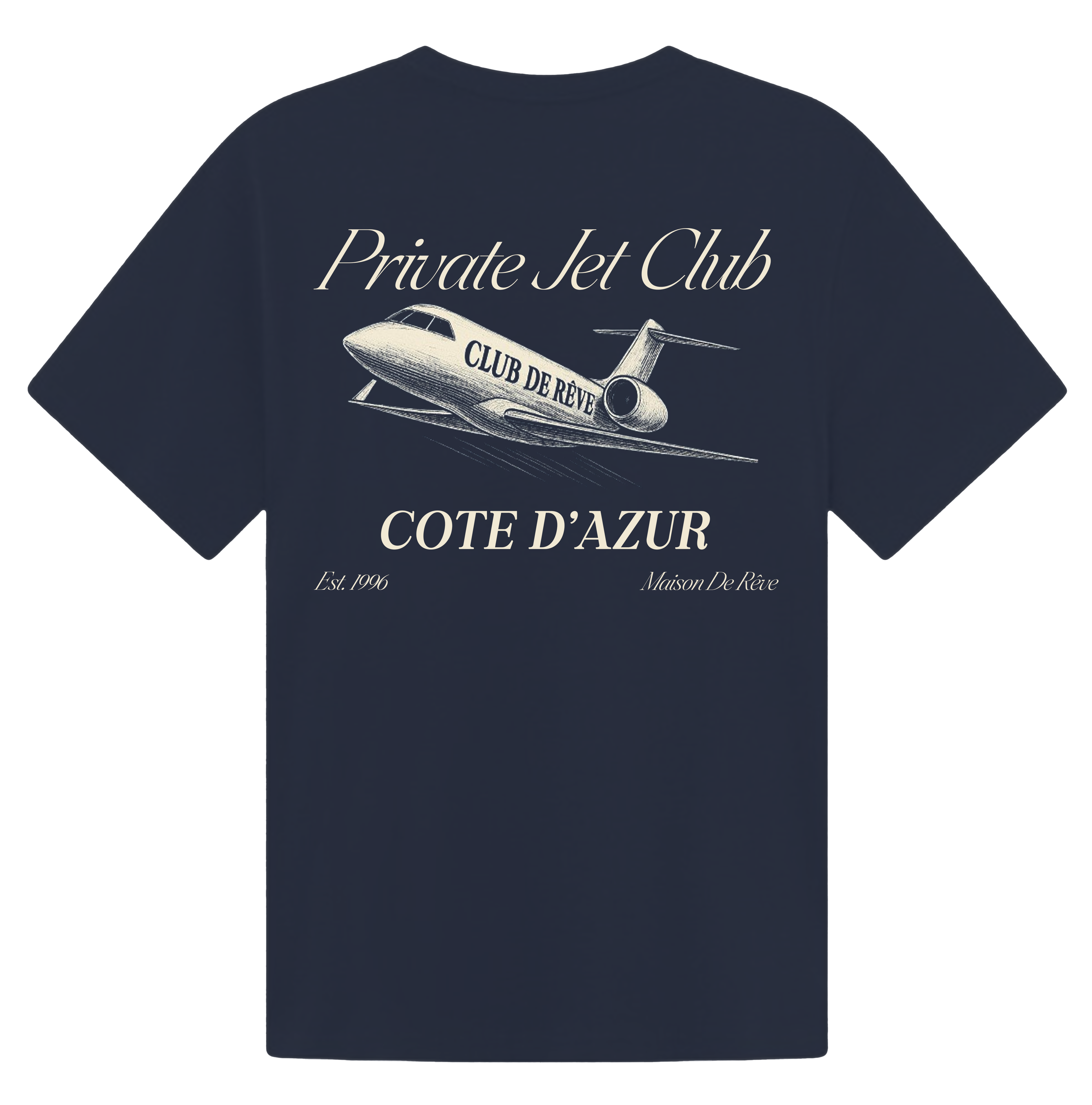 Private Jet oversized heavyweight T‑shirt in navy blue