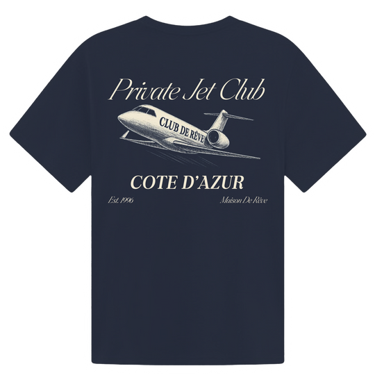 Private Jet oversized heavyweight T‑shirt in navy blue