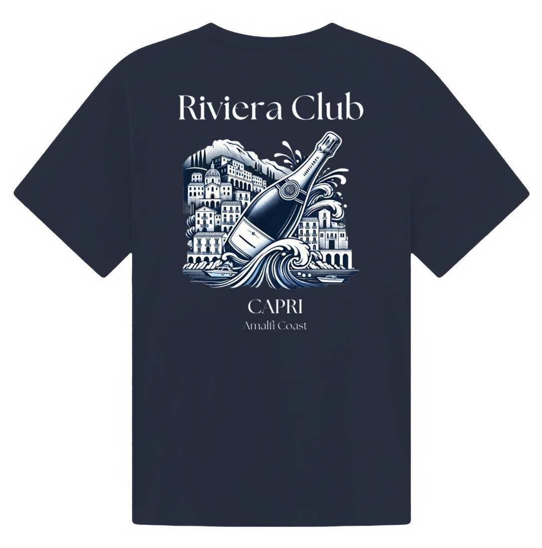 Riviera Club oversized heavyweight cotton T‑shirt blue