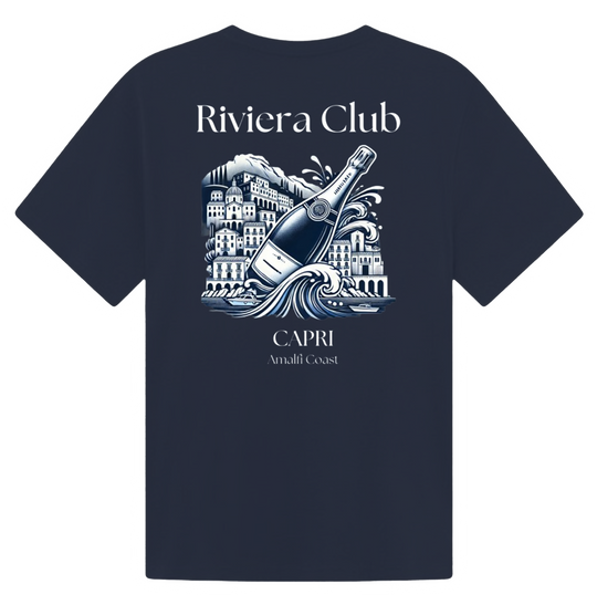 Riviera Club oversized heavyweight cotton T‑shirt blue