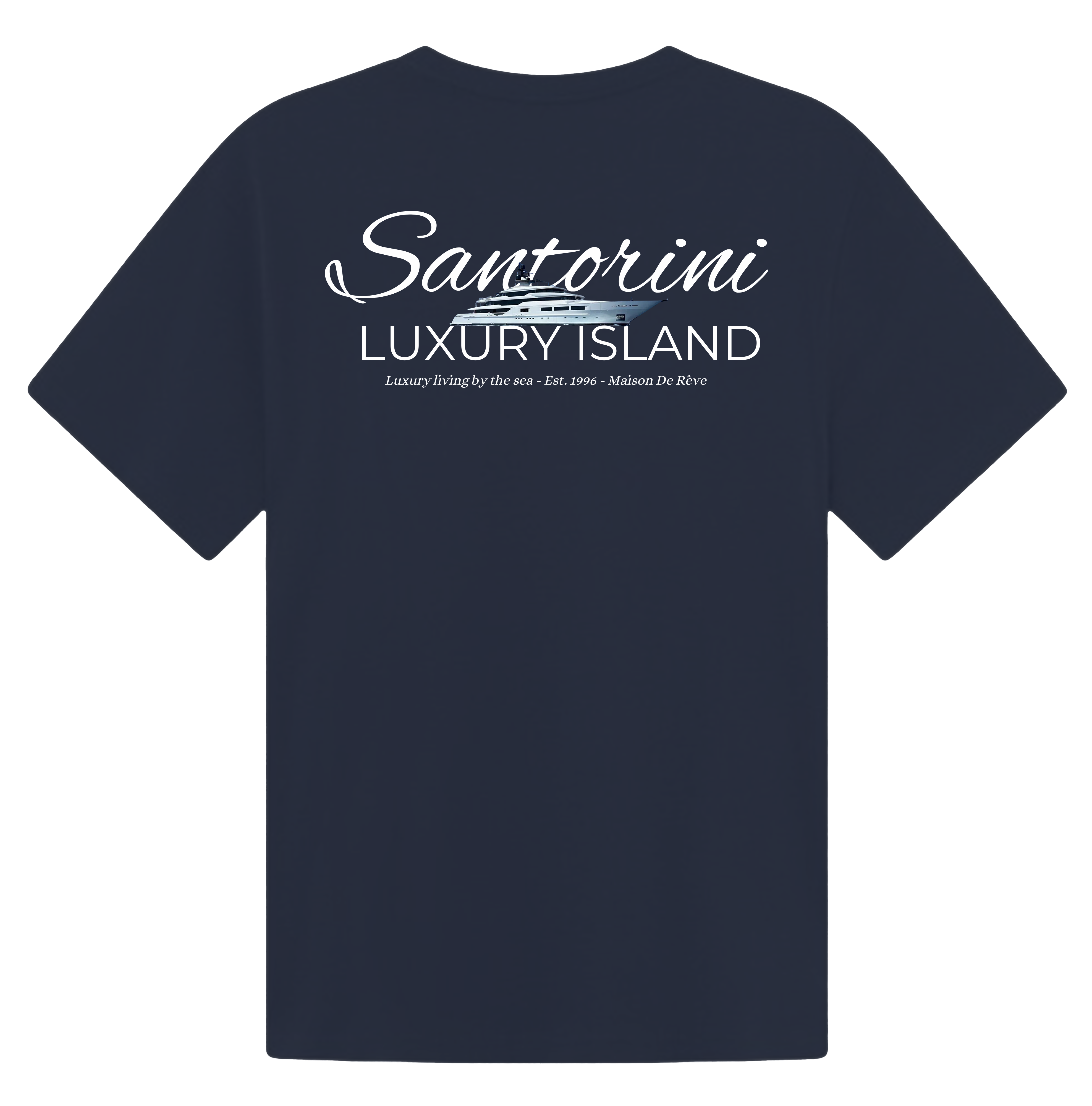 Santorini oversized heavyweight cotton T‑shirt navy blue