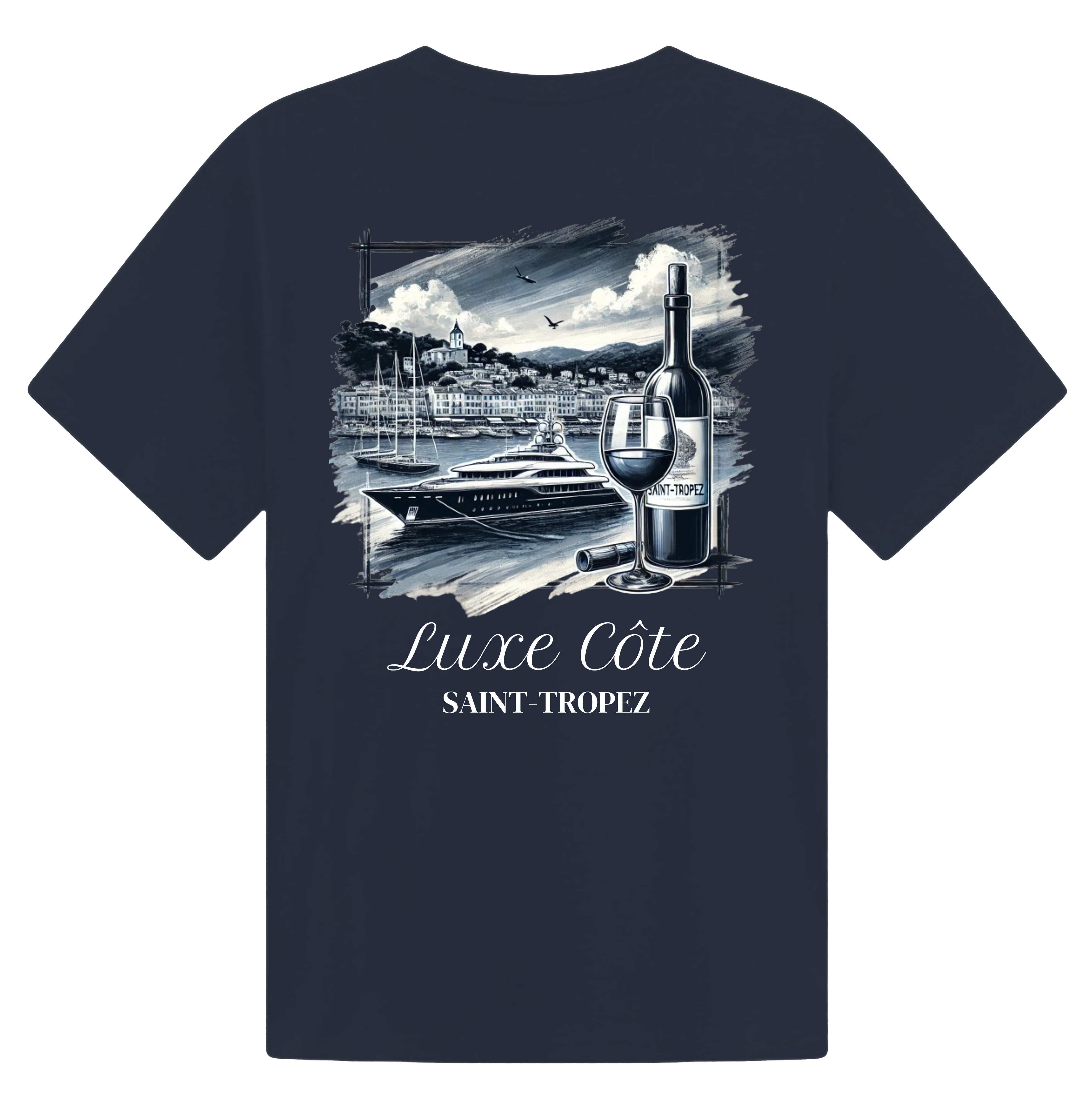 St. Tropez oversized heavyweight cotton tee navy blue