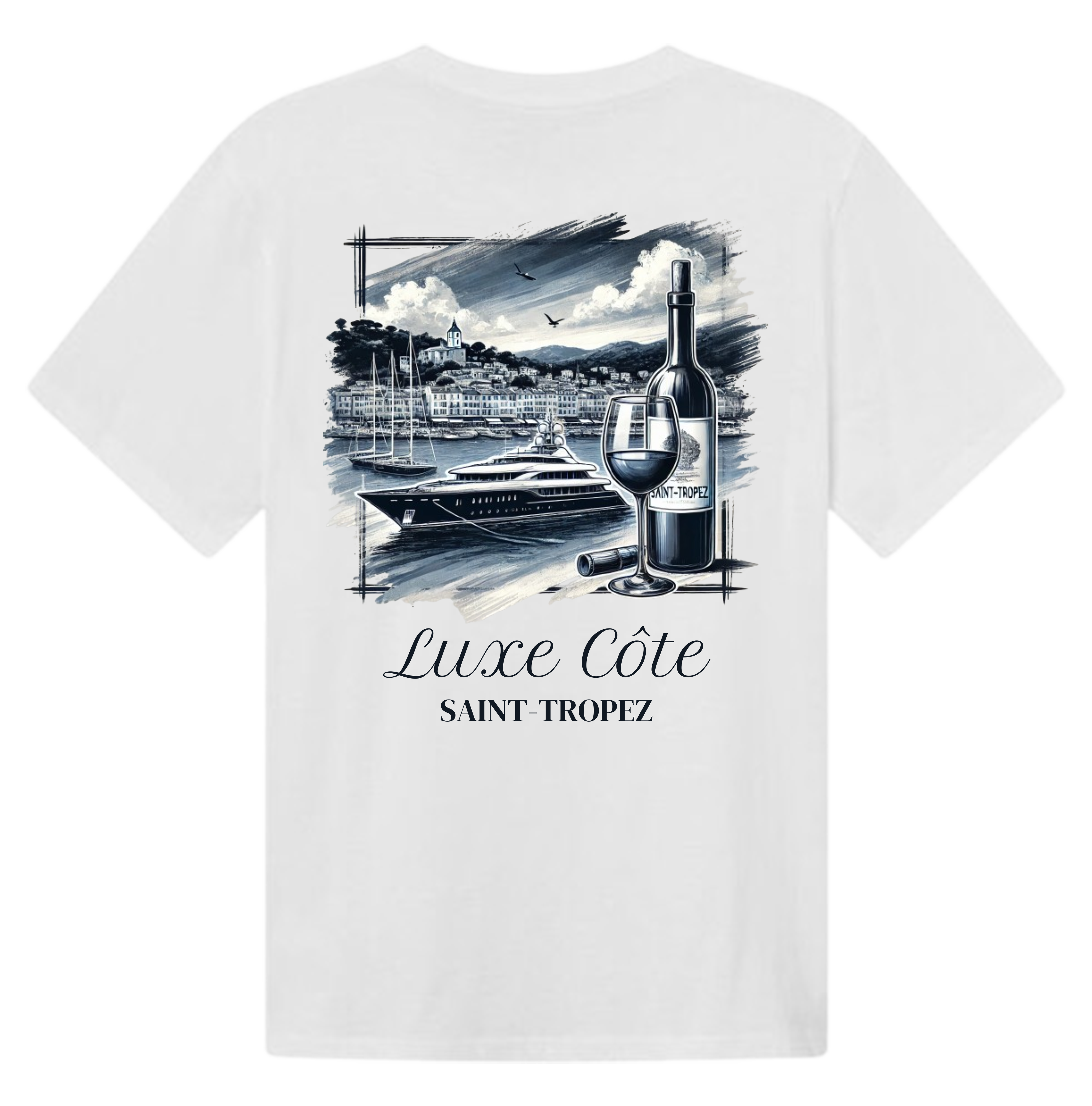 St. Tropez oversized heavyweight cotton tee white