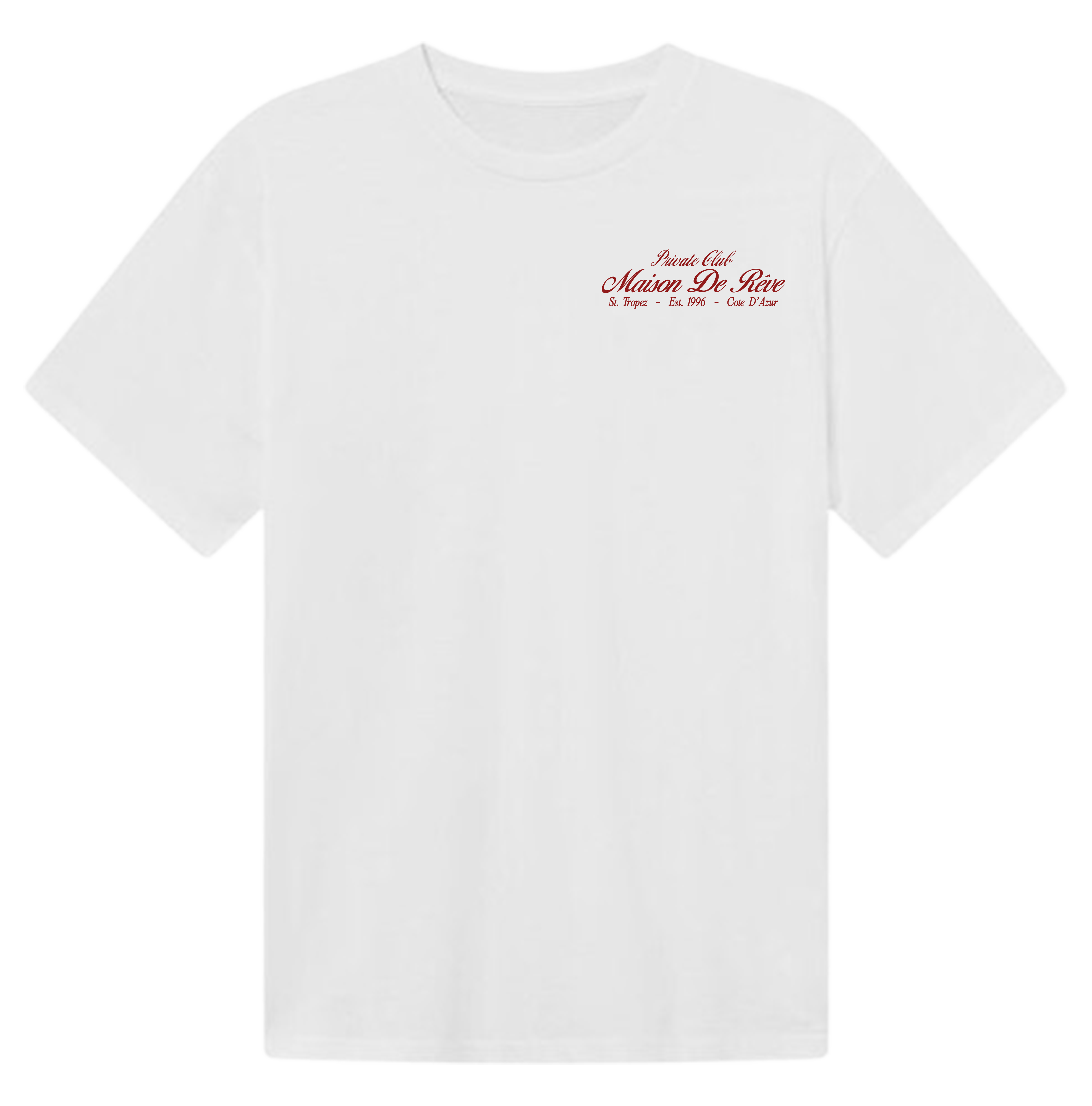 Money Wine Women oversized heavyweight cotton tee white and red