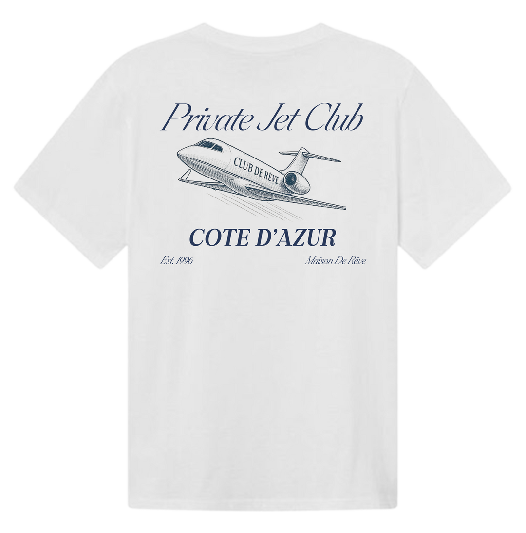 Private Jet oversized heavyweight T‑shirt white