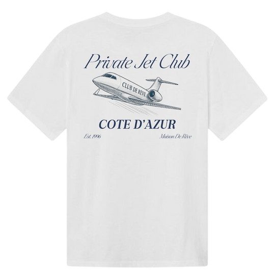 Private Jet oversized heavyweight T‑shirt white